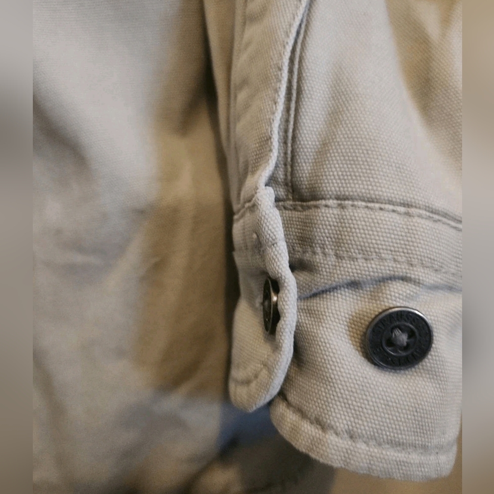 O42 Levi Strauss & CO Men's Cream Button-Up Work Jacket w Brown & Cream Lining - Picture 4 of 10